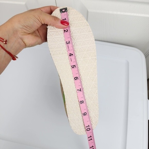 Mix Slip-on Striped Comfort Shoes Flats Espadrille Green Beige Canvas Sz 10 - Picture 8 of 14